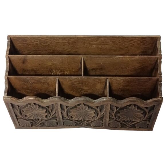 Lerner Desk Organizer Faux Wood Ornate Witchy Victorian Style Vanity Makeup Vtg. - Picture 12 of 16